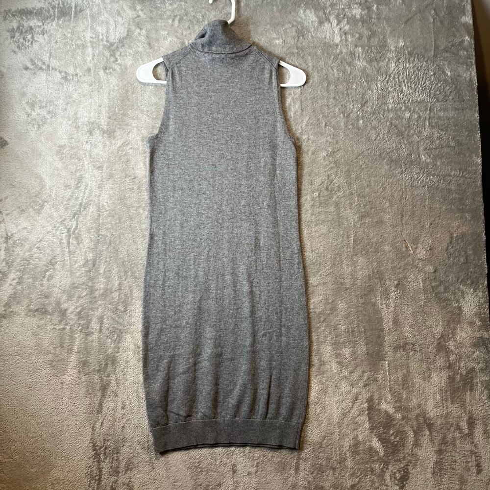 One Grey Day Cotton Merino Wool Blend Mock Neck Dress Sleeveless Grey Size XS